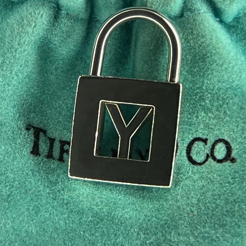 Tiffany & Co. Sterling Letter Y Padlock Pendant Charm